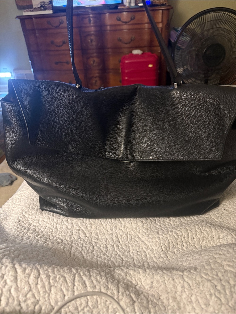 COS TRULLA Everyday Black Fold-Over Tote